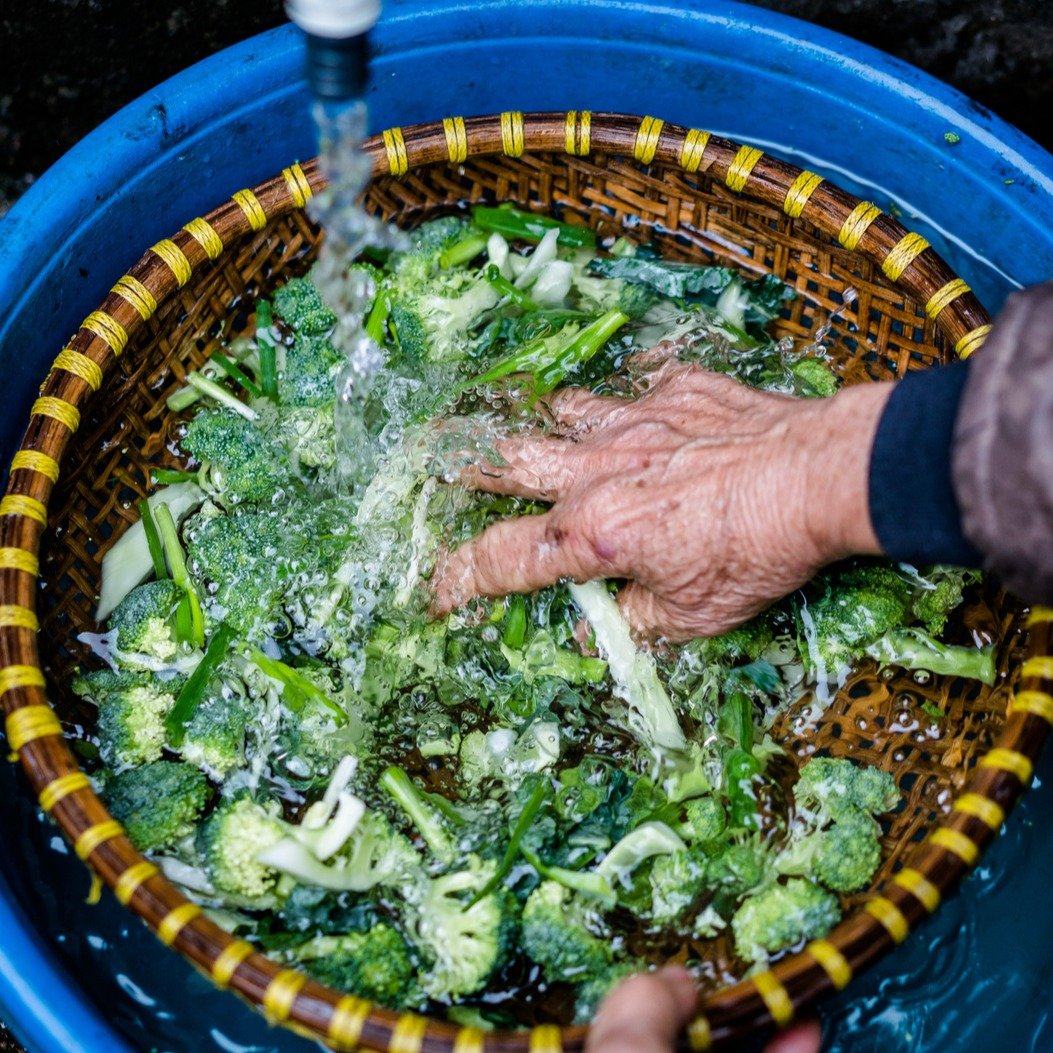cleaning-vegetables Washing vegetables