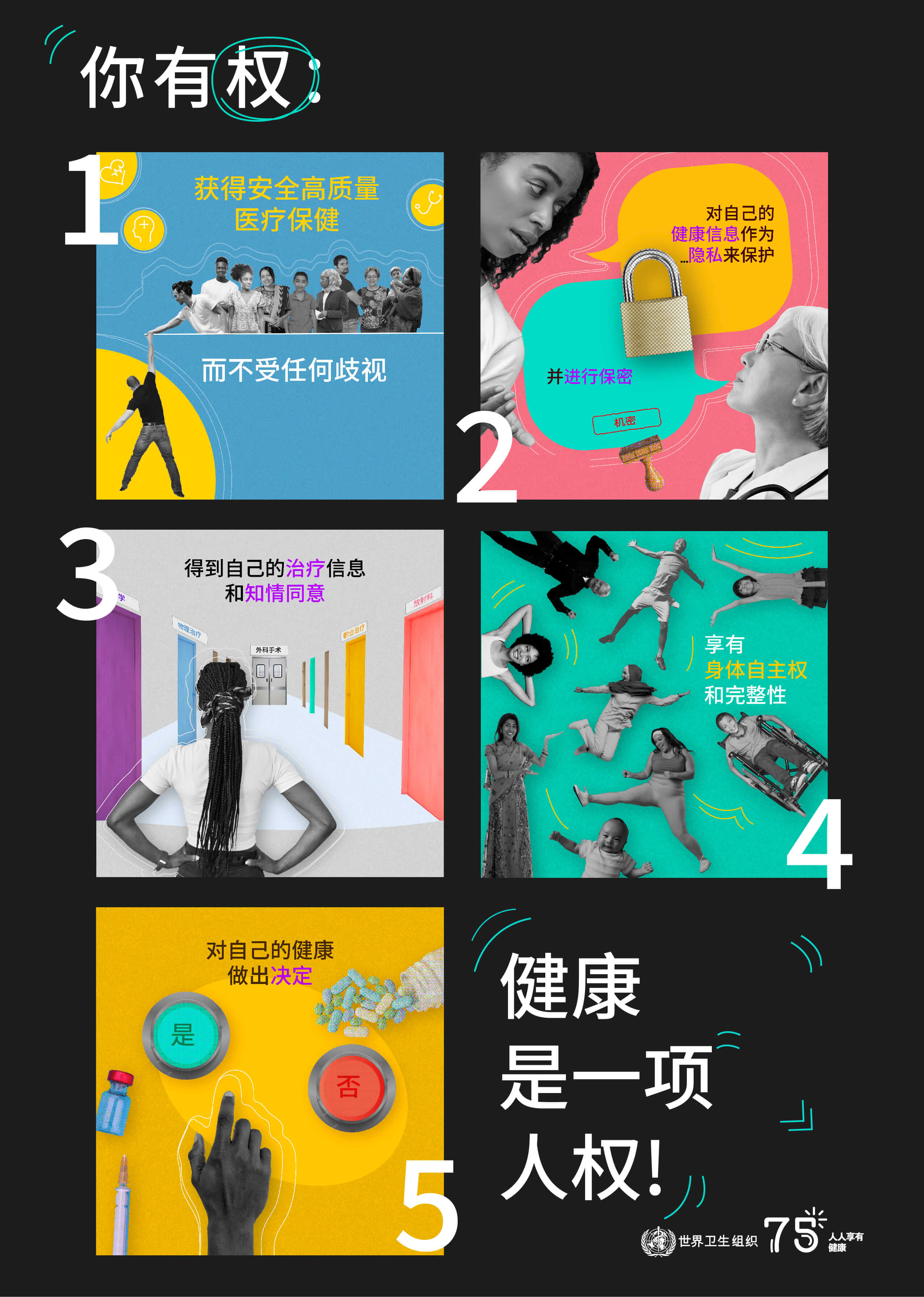 ch-2023HRD-poster 2023 Human Rights Day poster "Health is a human right" in Chinese
