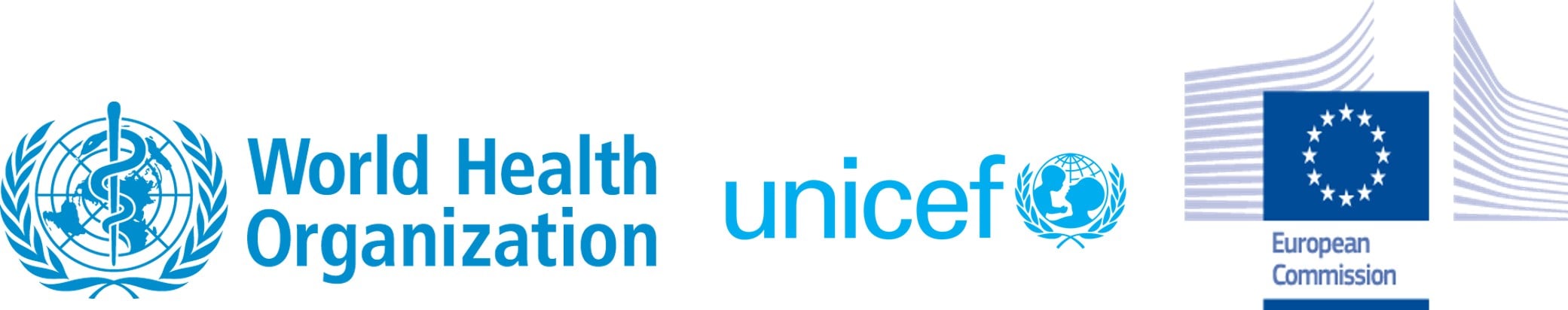 WHO, UNICEF and EU Commission logos