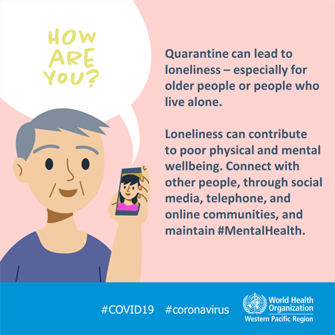 Quarantine and loneliness Infographic of text