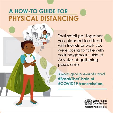 Physical distancing Infographic of text
