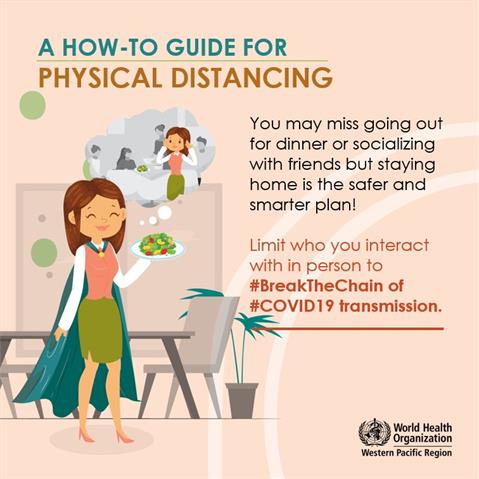 Limit who you interact with in person Infographic of text
