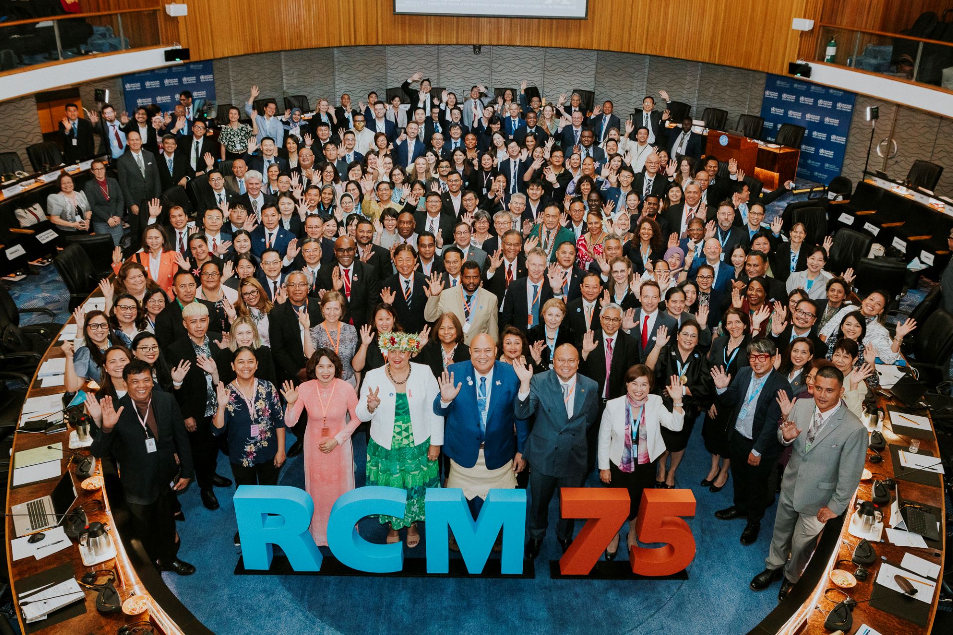 Delegates and the Secretariat at the 75th RCM
